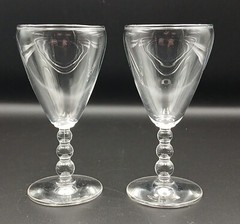Vintage Libbey Whiskey Sour Knob Hill Bubble Ball Stem Glasses Set Of 2 Cordial