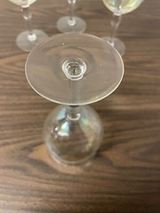 American Made Iridescent White Opalescent Wine Glasses/Stemmed Goblets