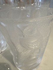 LALIQUE Owl Crystal Glass Highball Tumbler 1 Each 6 In Total