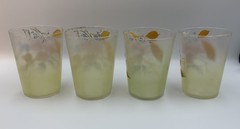 Victorian Art Glasses 3 7/8” Tumblers Hand Painted Floral – Set of 4