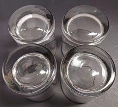 SET OF 4 ON THE ROCKS/OLD FASHIONED GLASSES 14 OZ. ETCHED INITIAL «W»
