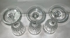 Set Of 3 Concerto By Calp Crystal Elegant Wine Glasses W/ Diamond Design