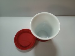 World Market Asian OrientalCeramic Travel Tumbler Rubber Lid And Removable Grip