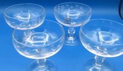 4 Princess House Heritage #507 Footed Dessert Champagne Glasses Crystal NICE!!!!