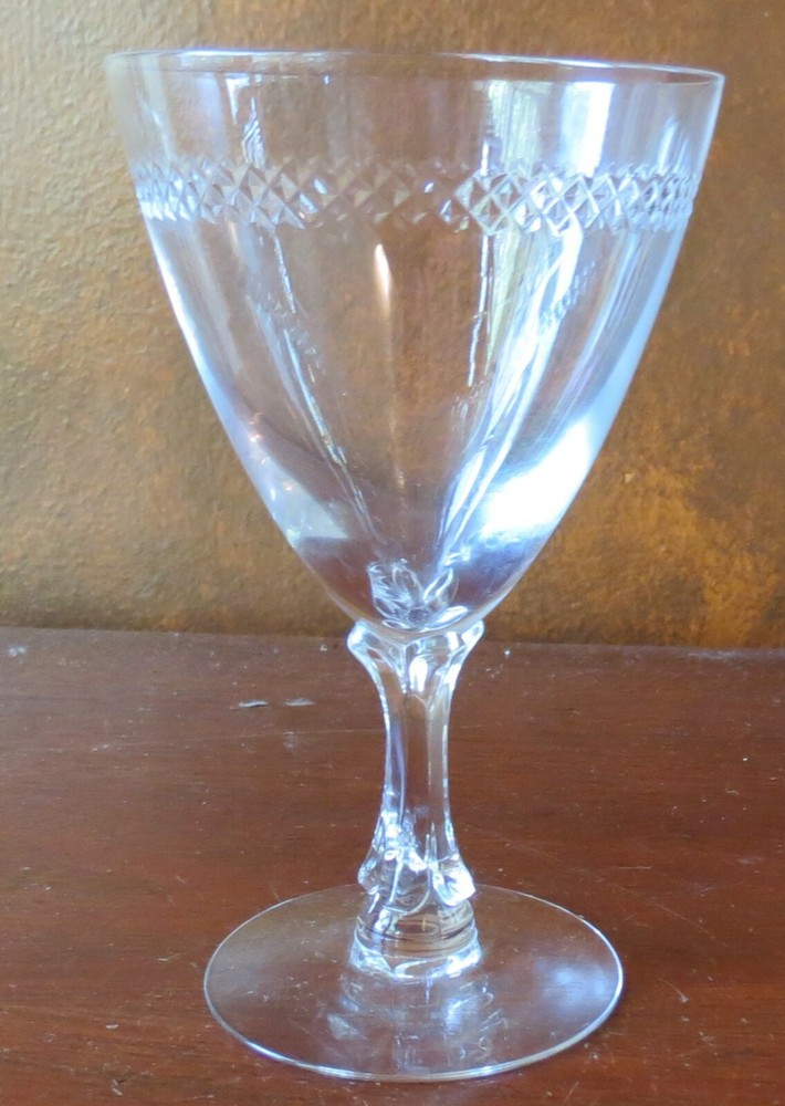 Fostoria Bracelet 6051 ½ Stem 838 Cut 6 ¼” Water Goblet(s)