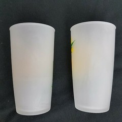 Handpainted Satin Glass/Frosted Glass Tumblers Set of 2 Black Eyed Susan COUNTRY
