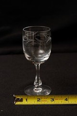 Red White Champagne Wine Etched Glass Clear Crystal Beveled Stem set 12 lot