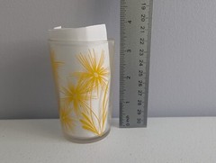 Swanky Swigs Juice Glass Tumbler 3.5″ Yellow Flowers MCM 50’s Kitsch Cottagecore