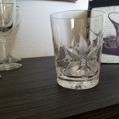 1 Untitled Pattern Floral Etched Whiskey Glass by Lausitzer Star Flower