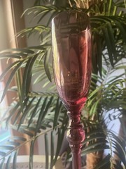 VTG Champagne Toasting Flutes Set of 4 Pretty Plum Color ELEGANT .Made in Italy