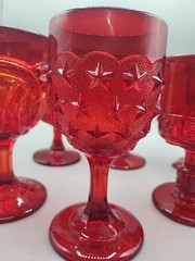 6 L. G. Wright Glass Red Summer Patriotic Republican Party Assorted Unique Set