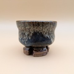 sake cup　”GUINOMI　HAGI-YAKI” peacock glaze 01