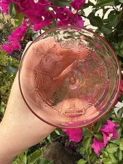 Deco Hocking Glass Pink Princess Footed Water Tumbler c.1931 @173