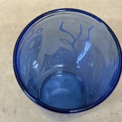 1 Hazel Atlas ANGEL FISH Cobalt Blue 3 7/8” Tumbler-Sportmans Series 1930s