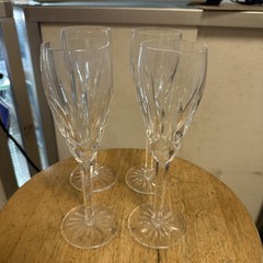 WATERFORD CRYSTAL Carina Fluted Champagne Glasses 8 1/2″. Set of 4