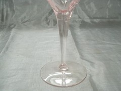Vtg Unknown Mfg Optic Pink Set of 4~8-1/8″ Water Goblets Wine Glasses Stunning 1