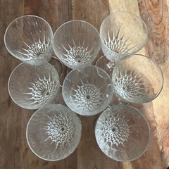 Vtg Cristal d’Arques Durand DIAMANT Set of 8💎5-3/4″ Claret Wine Glasses Crystal