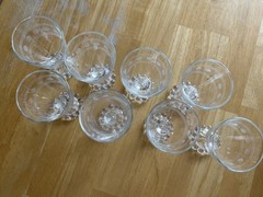 Vintage Anchor Hocking Boopie Bubble Circles/Bands Glass Goblet 4.5″ – Set Of 8