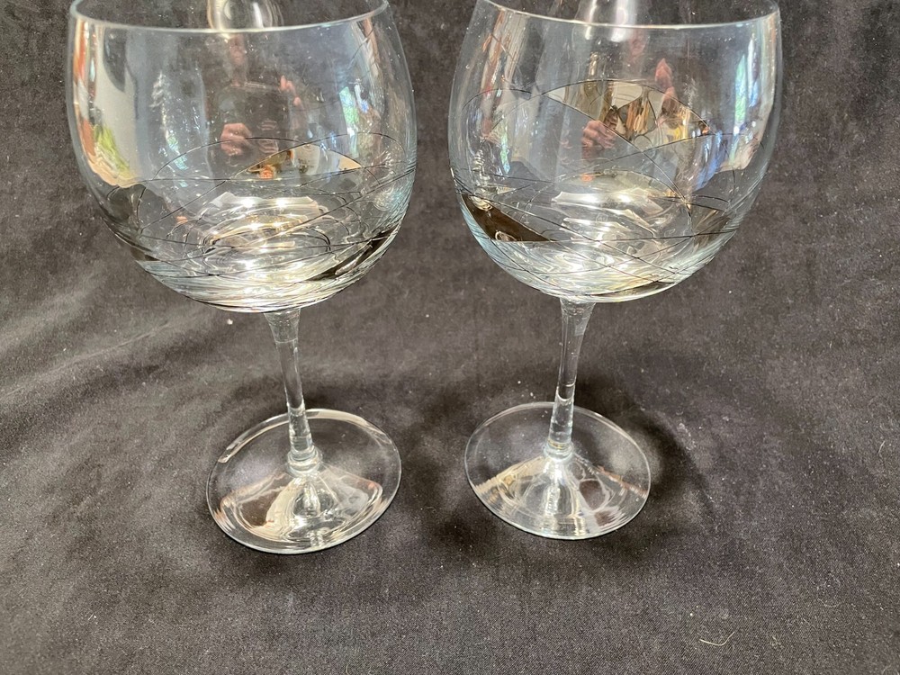 Milano Romanian Mosaic Crystal Balloon Glasses 8″, (2)