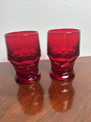 Viking Glass Ruby Georgian Honeycomb Glasses 5 in. Set of 2