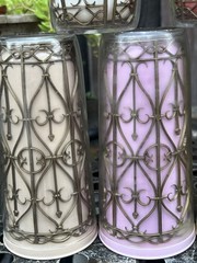 Set Mid Century Modern DRINKING GLASSES with scrollwork Inside RETRO!