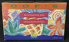 Vintage, New In Box, DOF’s Set of 4 Acrylic Pina Colada Glasses, WC Designs