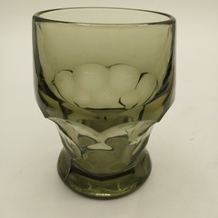 Anchor Hocking Black Smoke Gray Georgian Honeycomb Glass Tumbler Lowball