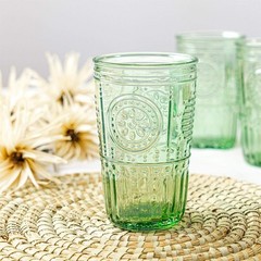 Embossed Highball Glasses, 16 Oz, Rust Resistant (4 Pack)