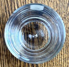 Crown Corning OMNI Bubble Base Glass Ice Tea Tumbler 5″ Vtg Denise Larcombe RARE