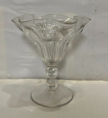 Vintage Heisey Glass Ruffled Edge Pedestal Sundae Dish R.N. 350676 Excellent