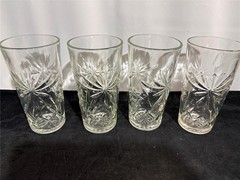 4 Early American Prescut 15 oz Ice Tea Tumblers