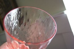 Fry Crystal Pink Elegant Glass Diamond Optic 10 oz. Flat Tumbler FREE SHIPPING