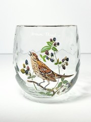 West Virginia Glass American Songbirds 6 Roly-Poly Tumblers Glasses 3 7/8” 16oz