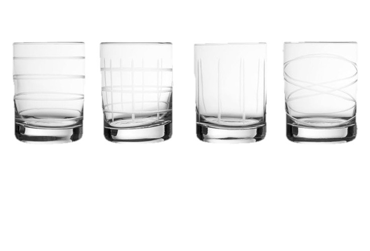 Fifth Avenue Weston Etched Old Fashion Glasses (set Of 4)