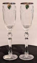 Waterford Crystal 2000 «Cherished Moments» Gold Banded Toasting Flutes #114860