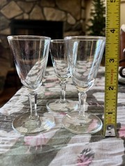 Vintage Elegant Libbey Clear Cordial Glass Stemware Barware set of 3