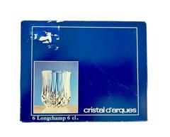 🥃 CRISTAL d’D’ARQUES LONGCHAMP Crystal Set of Six 2″ SHOT GLASSES, Original Box