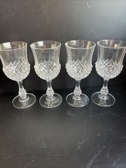 4 Vtg Cristal D’arques-Durand Ancenis Crystal Water Wine Goblets Glasses 8oz
