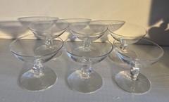Rare Swedish Crystal Ingrid Gulli Seneca Oyster serving glasses