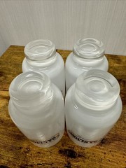MCM Culver Ltd White Frosted GASLIGHT Barware Highball Glasses Set Of 4 RARE Vtg