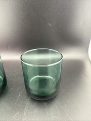 2 VTG Libbey Metropolitan Juniper Green On the Rocks Cocktail Lowball Glasses