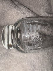 Arby’s Libbey Tumbler Glasses Etched Gold Rim Winter Snow Scene Vintage Set of 2