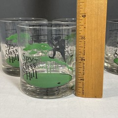 4 Spy Glass Hill Old Fashioned Glass Tumblers Pebble Beach Golf Course 8oz AS IS