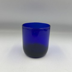 Vtg Cobalt 3.5″ Blue Libby Metropolitan 10 oz Flat Juice Glass Round Bottom