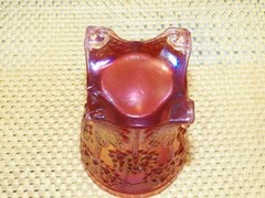 Vintage FENTON «Orange Tree» Marigold Carnival Glass Footed Tumbler