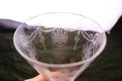 Vintage Footed 6.5 » Iced Tea Etched Basket Swag Optic Tiffin?