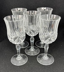 Royal Crystal Rock Opera Crystal Wine Glasses 6.8in Discontinued Set of 5