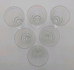 Utility Glass Works Cambodia Ware Clear Iridescent Iced Tea Glasses Set of 6