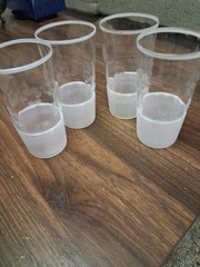 4 Glass Tumblers With Flower Etching