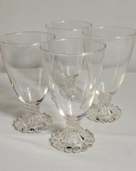 4-Vintage Anchor Hocking Berwick Bloopie Clear Water Ice Tea Wine Goblet Glasses